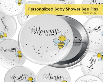 Mommy to Bee Pin- Bumble Bee Baby Shower Decorations- Baby Shower Pins- Baby Shower Corsage Boy or Girl- Mom to Be Pin- Grandma to Be Pin