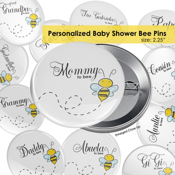 Mommy to Bee Pin- Bumble Bee Baby Shower Decorations- Baby Shower Pins- Baby Shower Corsage Boy or Girl- Mom to Be Pin- Grandma to Be Pin