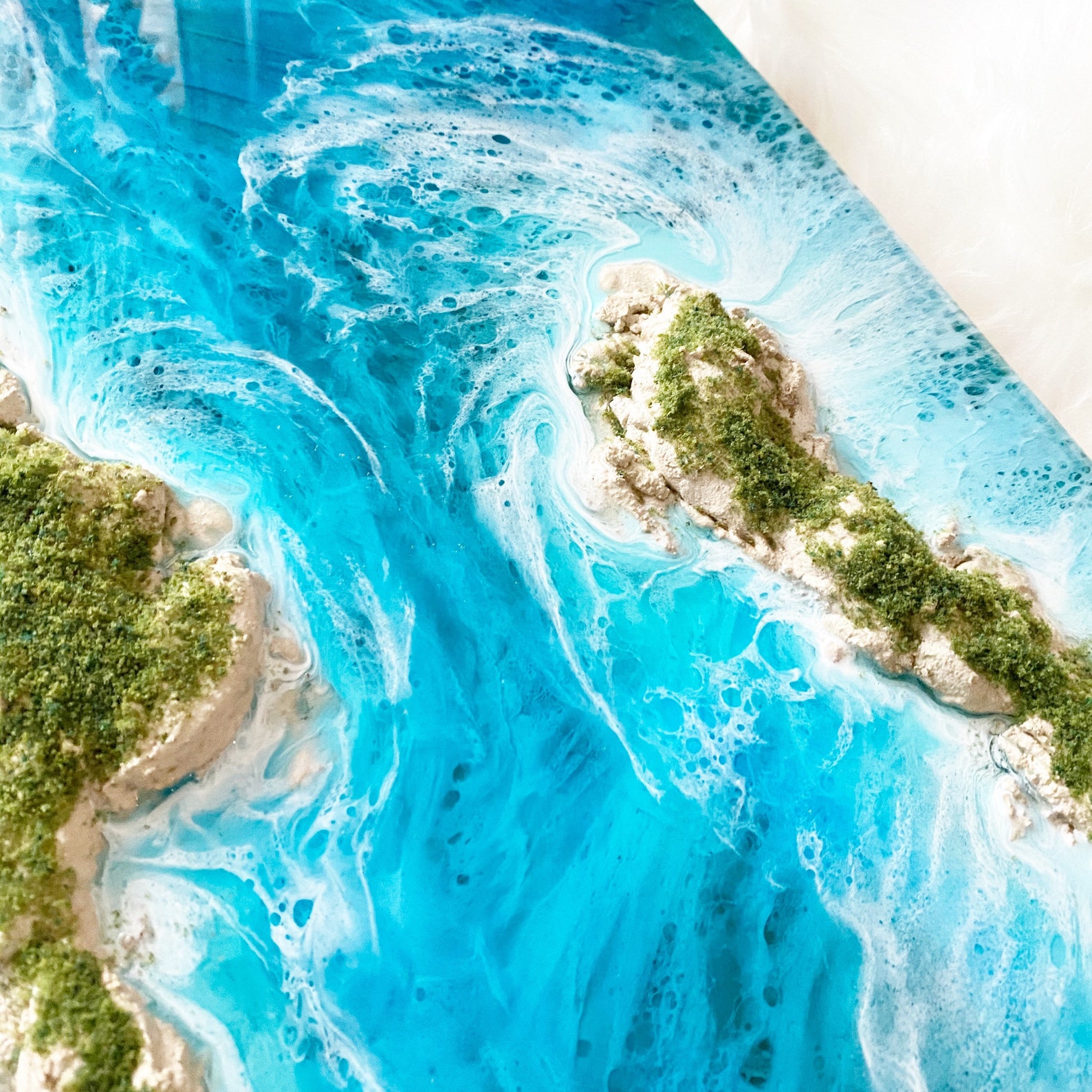 12 X 18 Resin Beach Wall Art on Wood Panel Resin Ocean Art Etsy