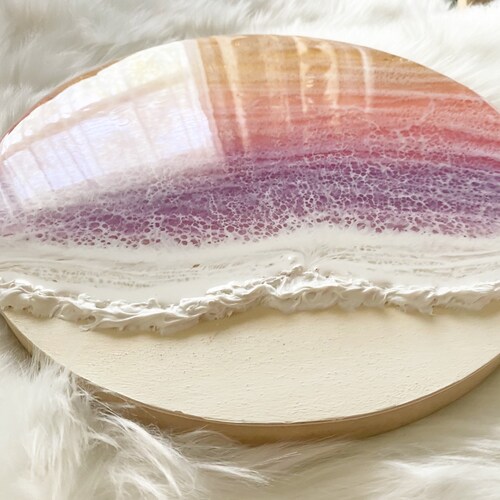 12” Resin Beach Sunset Art, Resin Art, Epoxy Art, Sunset shops Art, Beach Sunset, Resin Ocean Art, Beach Decor, Coastal Decor, Resin Sunset