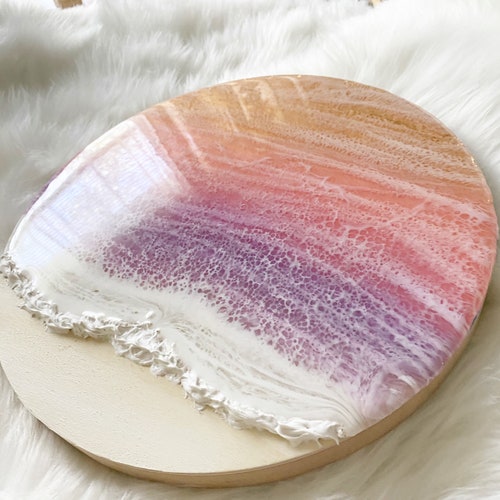 12” Resin Beach Sunset Art, Resin Art, Epoxy Art, Sunset shops Art, Beach Sunset, Resin Ocean Art, Beach Decor, Coastal Decor, Resin Sunset