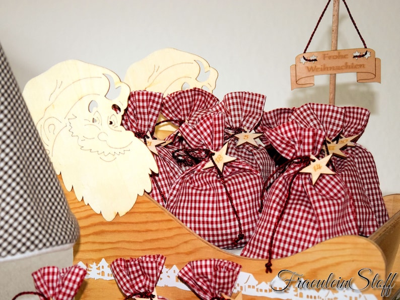 Advent calendar wooden sledge advent calendar sledge