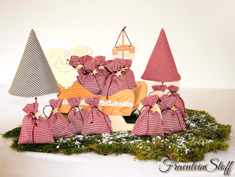 Advent calendar wooden sledge advent calendar sledge