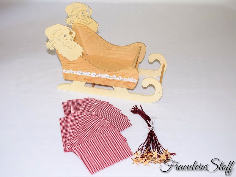 Advent calendar wooden sledge advent calendar sledge