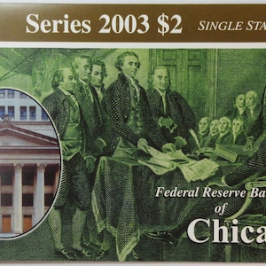 Billete de dos dólares estrella de la Reserva Federal de los Estados Unidos de 2003 (número de serie bajo) (#E815a)