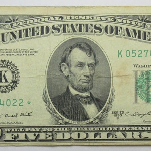 1950-C United States Five Dollar Star Note (#E226c)