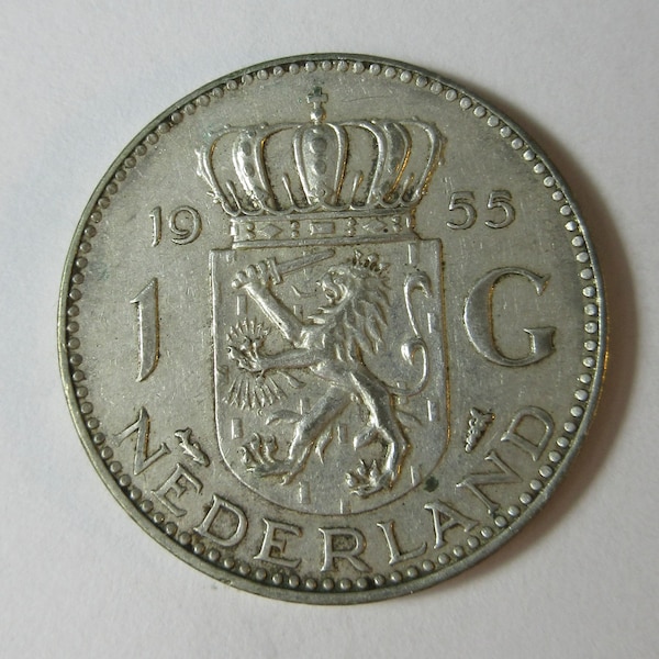 1955 Netherlands 1 Gulden -XF- (#E114b)