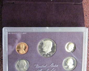 Birth year? 1985 US Mint Proof set in original U.S. Mint display  (#E106k)