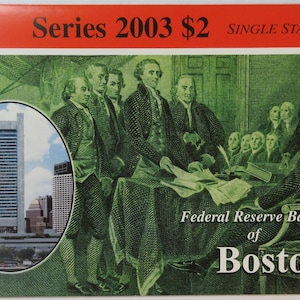 Billete de dos dólares estrella de la Reserva Federal de los Estados Unidos de 2003 (número de serie bajo) (#E814J)
