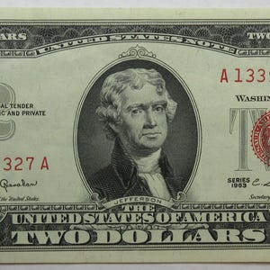 1963 United States Red Seal Two Dollar Note (#E624i)