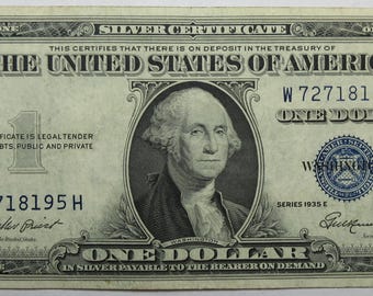 1935-G 、H- 1 ドル ブルー シール - 銀貨証明書 米国造幣局 モットー