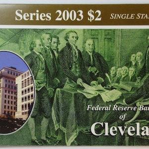 Billete de dos dólares estrella de la Reserva Federal de los Estados Unidos de 2003 (número de serie bajo) (#E814m)
