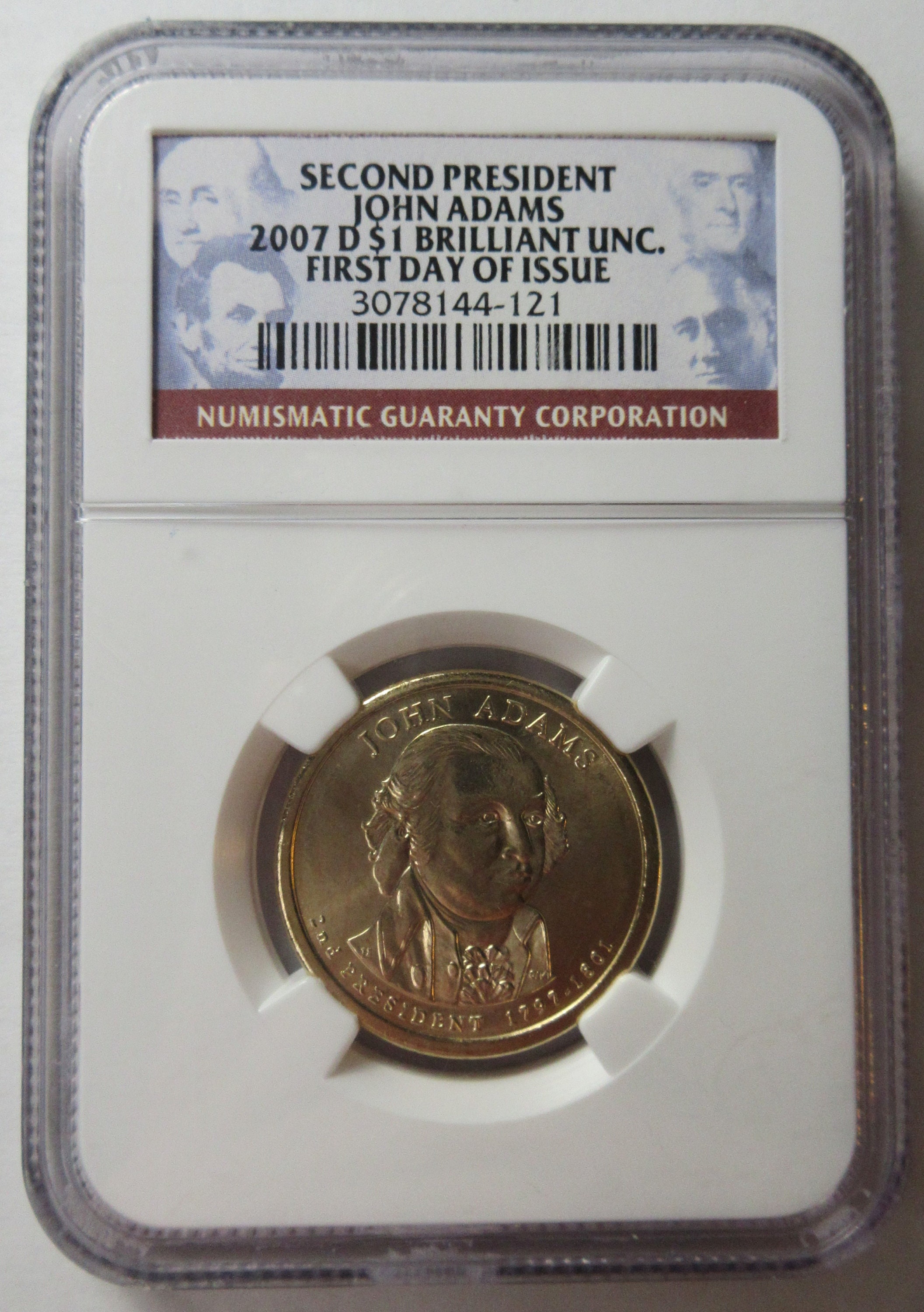 2007-D John Adams Presidential Dollar Coin NGC -BU- (#e915y) - Etsy