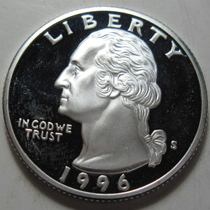 1996-S 90% silver Proof Washington quarter (#E121i)