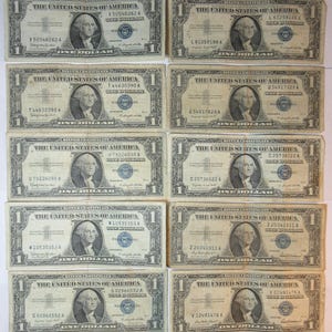 Pack of Ten 1957 One Dollar Silver Certificates (#E331i)