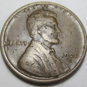 1920-S Lincoln Wschnitten Cent (#E53i)