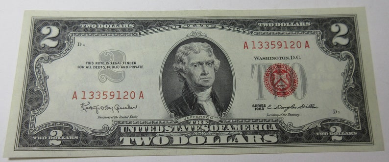 1963 2 Dollar Certificate #E1117OO