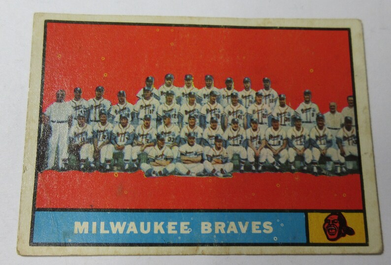 1961 Milwaukee Braves Team Card Topps #463 #E72AI