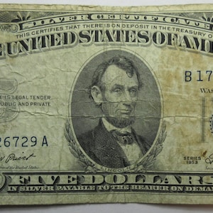 1953 United States Five Dollar Silver Certificate (#E328g)