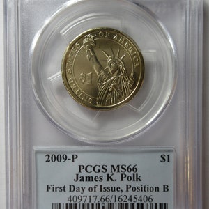 2009-P James Polk Presidential Dollar Coin -PCGS MS66- (#E915z)
