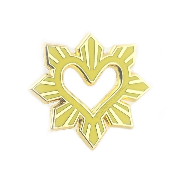 Philippines heart sun enamel pin, Unique filipino gift, Philippines flag sun pin, Filipina girlfriend gift