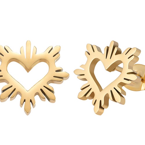 Philippines Heart Sun Earrings Philippines Studs Philippines Etsy