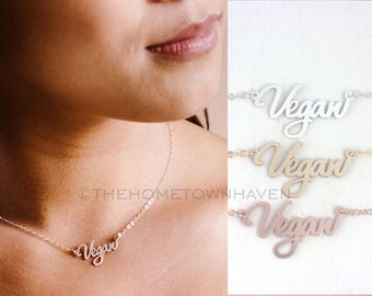 Vegan Necklace, Veganism, Animal Lover, Vegan pride, Christmas gift
