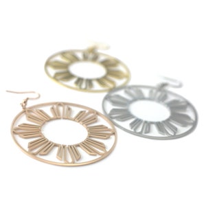 Philippine Sun Hoop Earrings, Filipino pride jewelry for women, Philippine pride earrings
