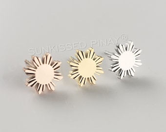 Philippines sun earrings, Philippines studs, Philippine flag star
