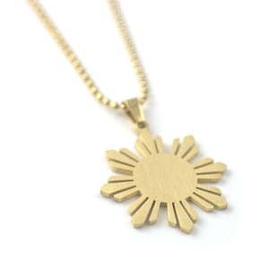 Philippines Sun Necklace - Mens Philippines star necklace, Philippine Pride necklace