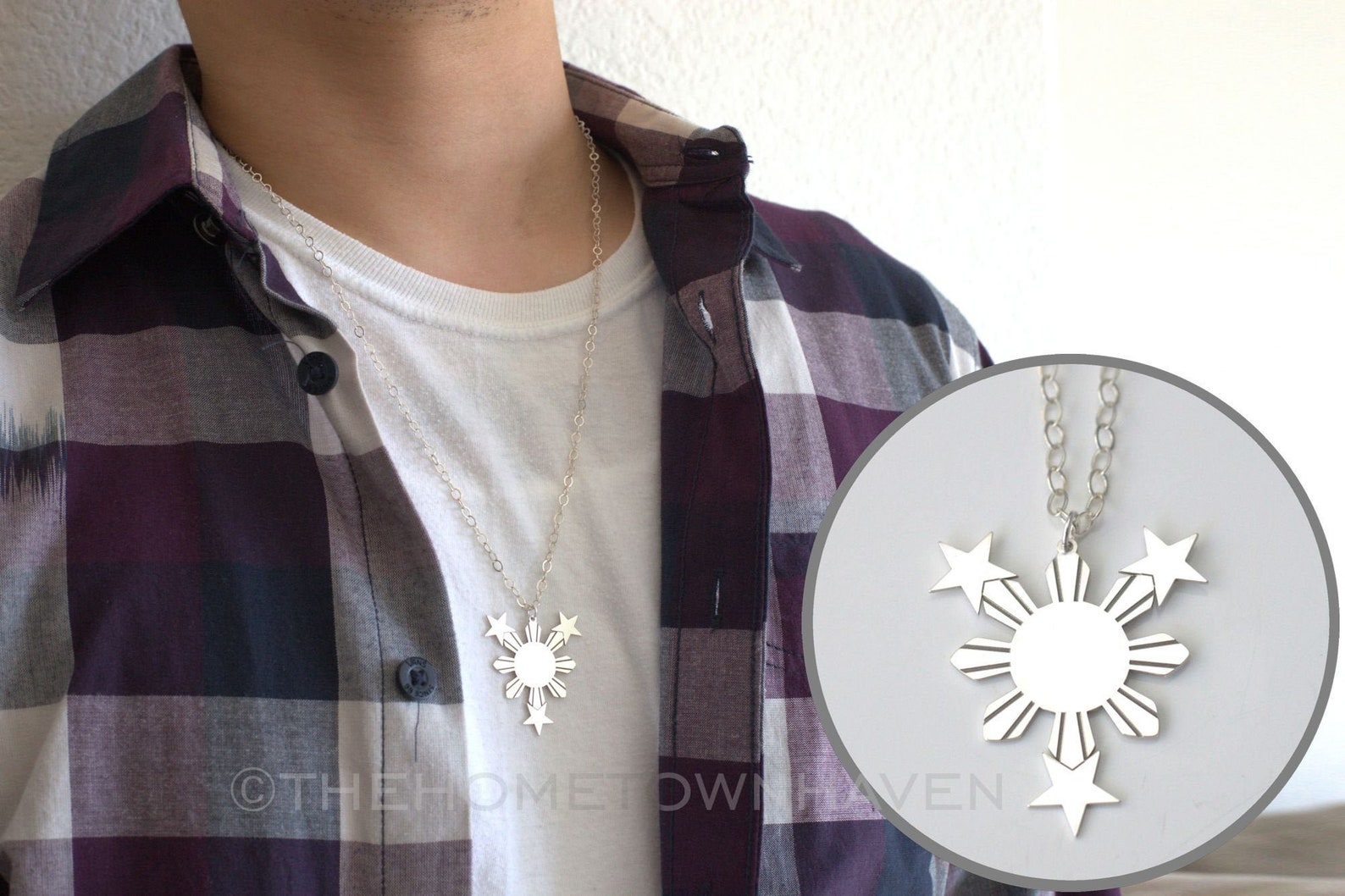 Philippines Sun Necklace Mens Philippines star necklace Etsy