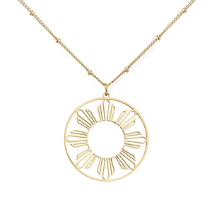 Philippines Sun Outline Necklace - Philippines pride necklace, Philippines necklace for women