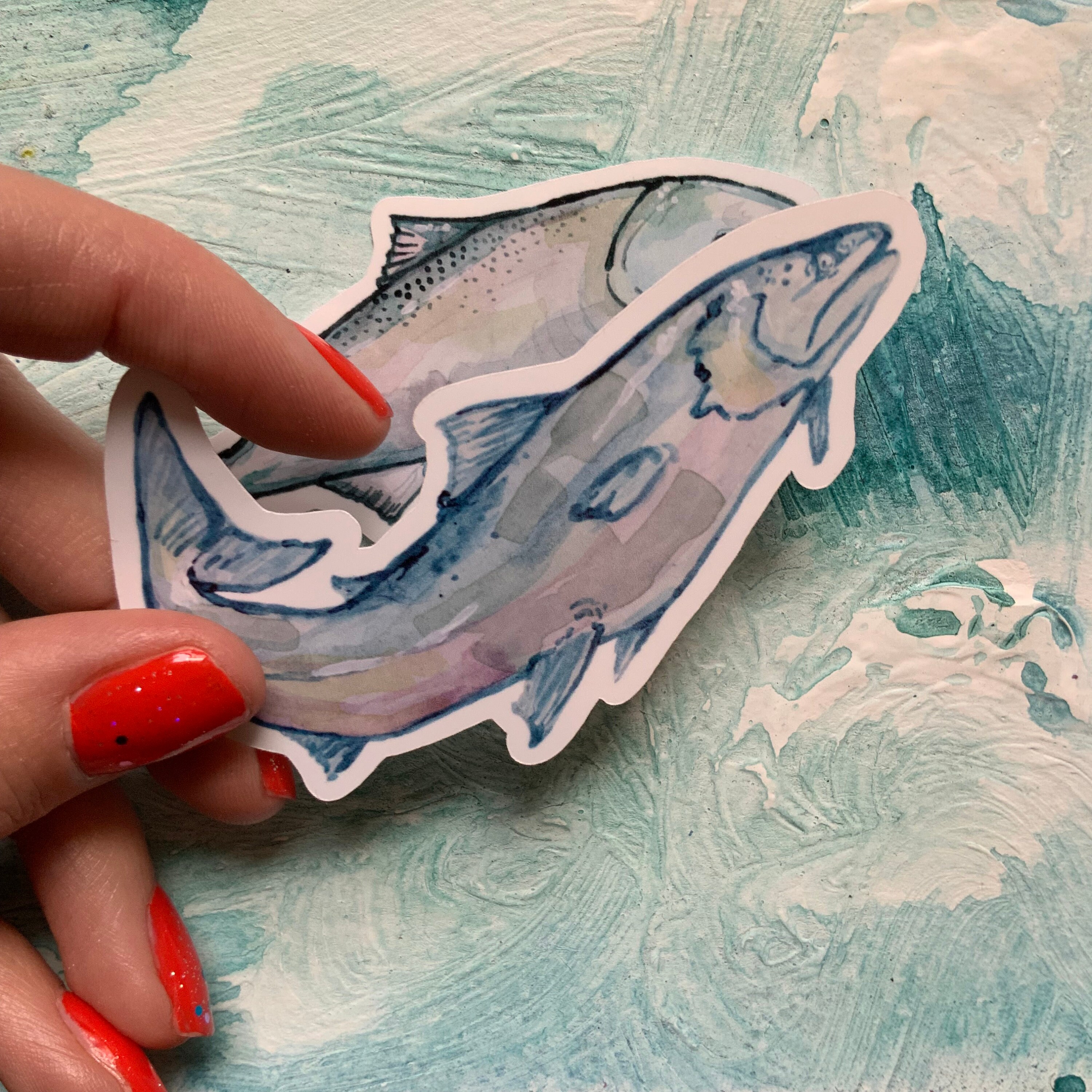 2 Fish Vinyl Stickers Set, Laptop or Water Bottle Sticker, From ...
