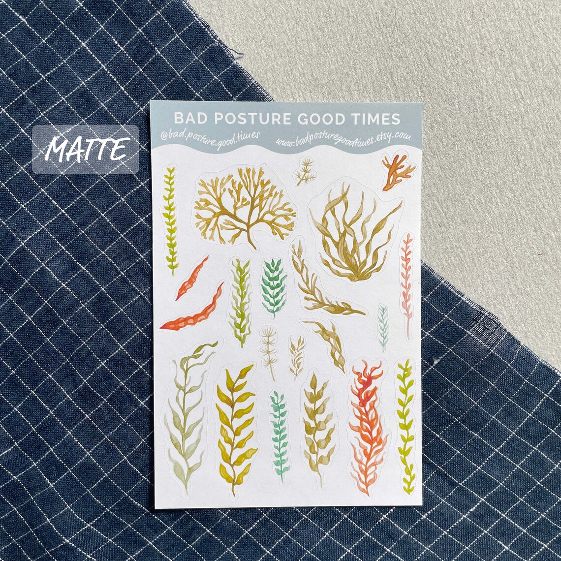 Seaweed and Kelp Sticker Sheet 21 Kelp and Seaweed Stickers Etsy