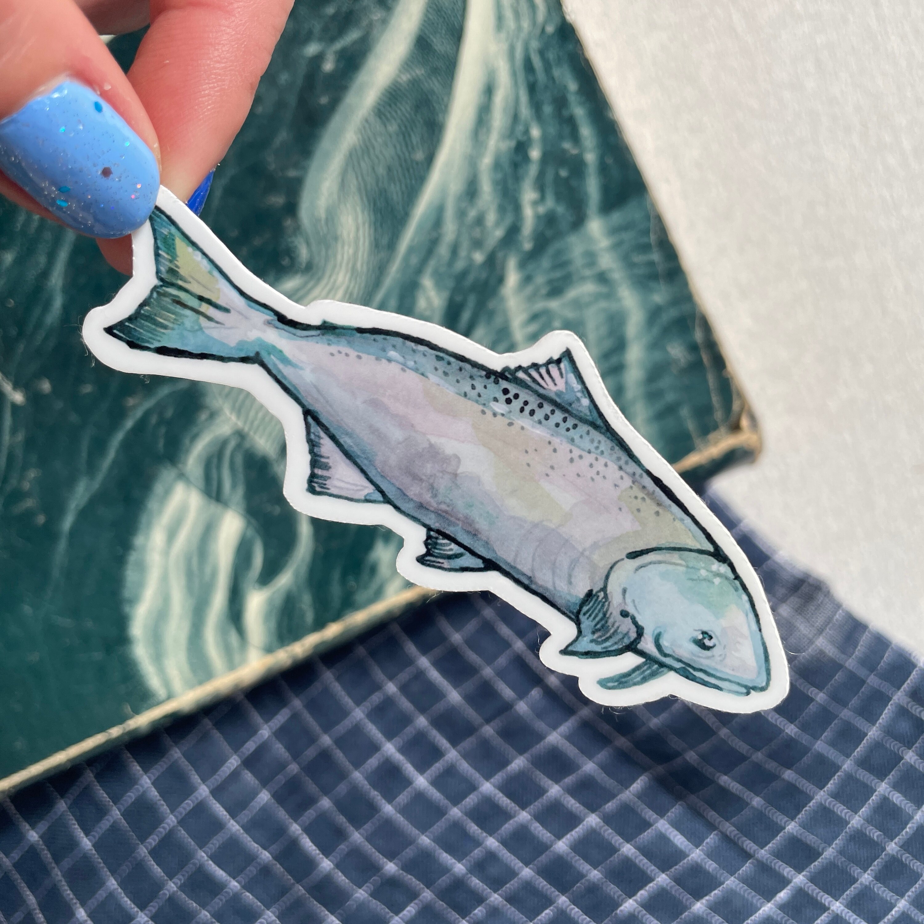 2 Fish Vinyl Stickers Set, Laptop or Water Bottle Sticker, From ...