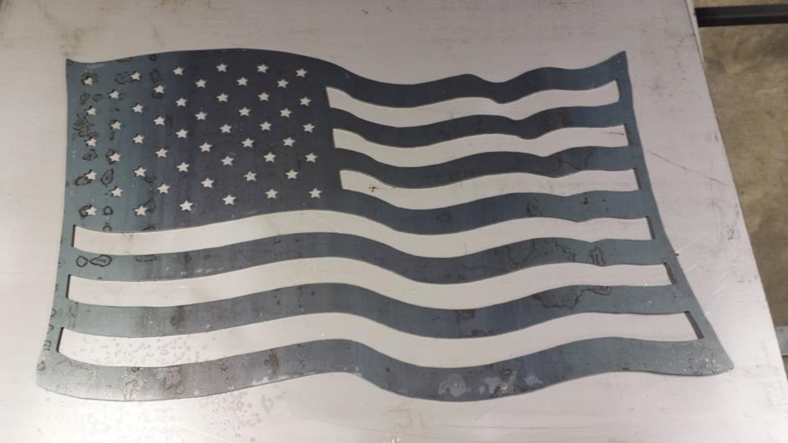 American Flag Waving Metal Art / Patriotic USA Flag Sign Etsy