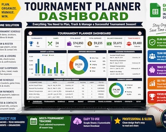 Baseball Tournament Planner Dashboard (Excel Download)