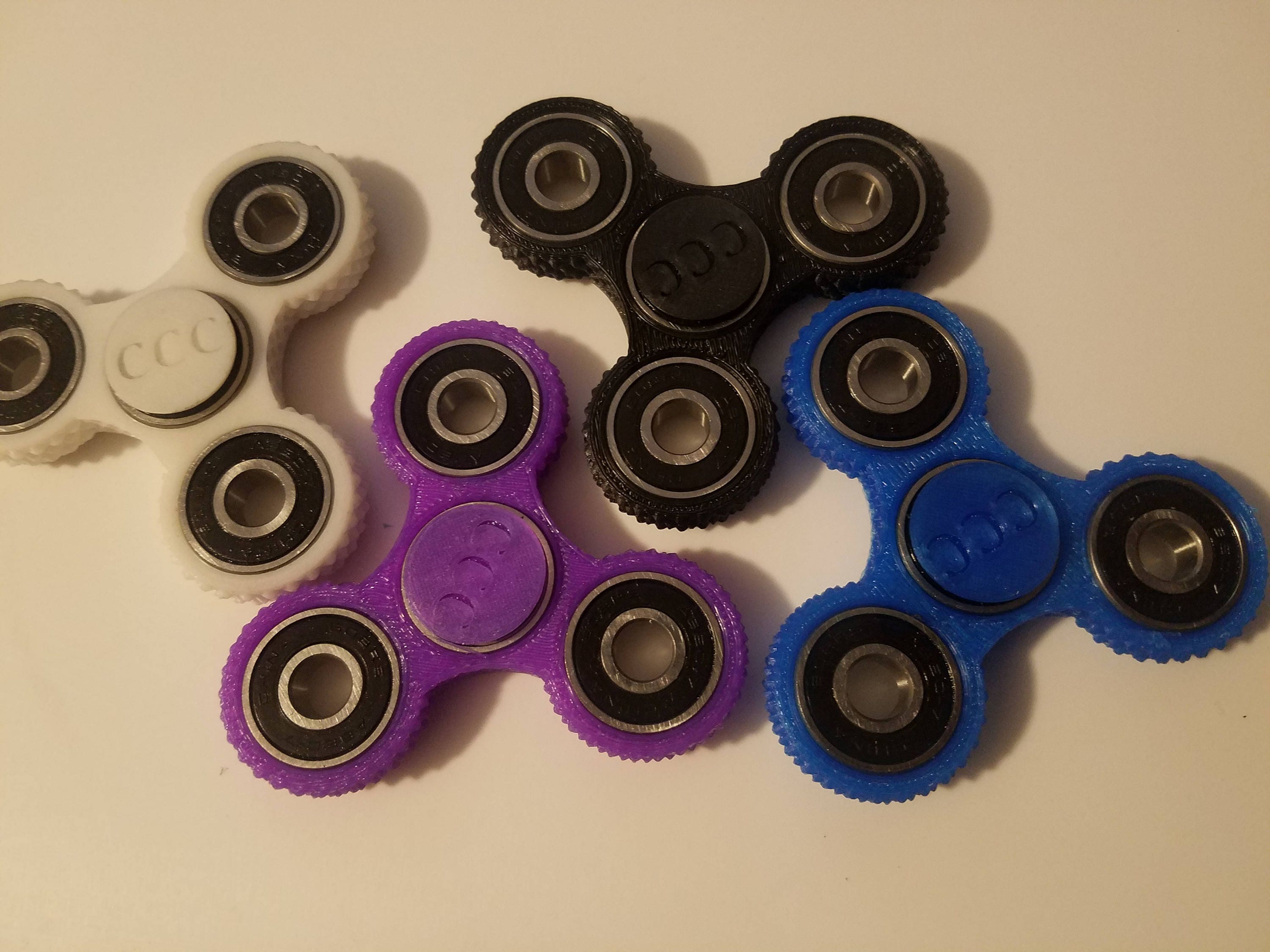 3d Printed Fidget Spinner Ball Bearing TriSpinner PLA Plastic Etsy