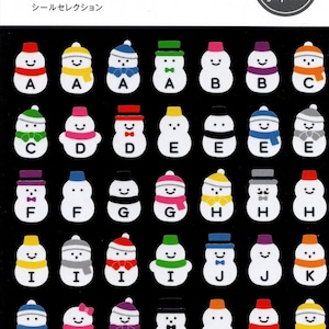 Stickers bonhomme de neige - Stickers Noël - Stickers alphabet