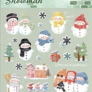 Schneemann-Aufkleber - Weihnachtsaufkleber - japanische Aufkleber