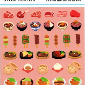 Pegatinas de carne - Pegatinas de yakiniku - Pegatinas de comida