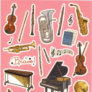 Pegatinas de música - Pegatinas de instrumentos - Pegatinas de cinta adhesiva