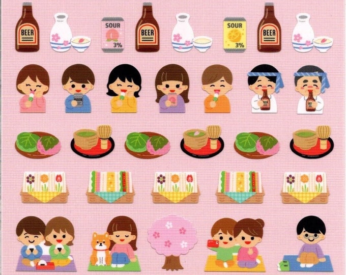 Spring Stickers - Hanami Stickers - Sweets Stickers - Japanese Stickers ...