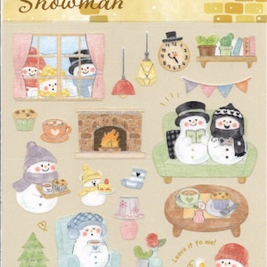 Schneemann-Aufkleber - Weihnachtsaufkleber - japanische Aufkleber