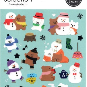 Schneemann-Aufkleber - Weihnachtsaufkleber - japanische Aufkleber