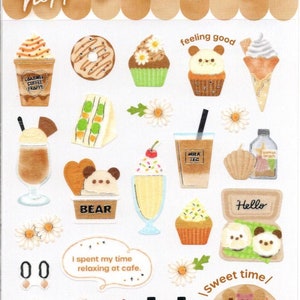 Cafe Aufkleber - Süßigkeiten Aufkleber - Kuchen Aufkleber - Donut Aufkleber - Masking Tape Aufkleber
