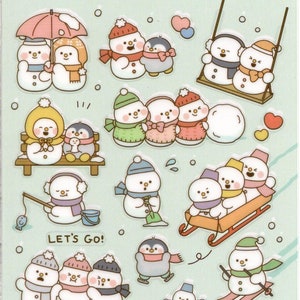 Pegatinas de muñeco de nieve - Pegatinas japonesas