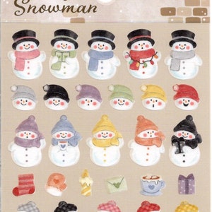 Schneemann-Aufkleber - Weihnachtsaufkleber - japanische Aufkleber