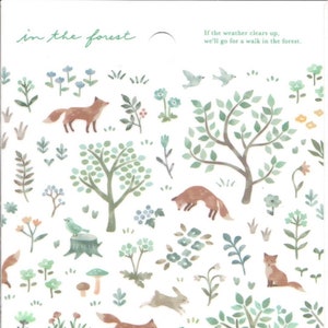 Fuchs-Aufkleber, Kaninchen-Aufkleber, Wald-Aufkleber, Wald-Aufkleber, Mind-Wave-Aufkleber