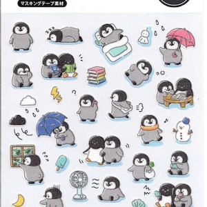 Pegatinas de pingüino - Pegatinas de cinta adhesiva